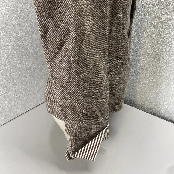 Brunello Cucinelli Women’s Diagonal Tweed Wool Blazer w/ Removable Cuffs – Brown - Picture 2 of 14